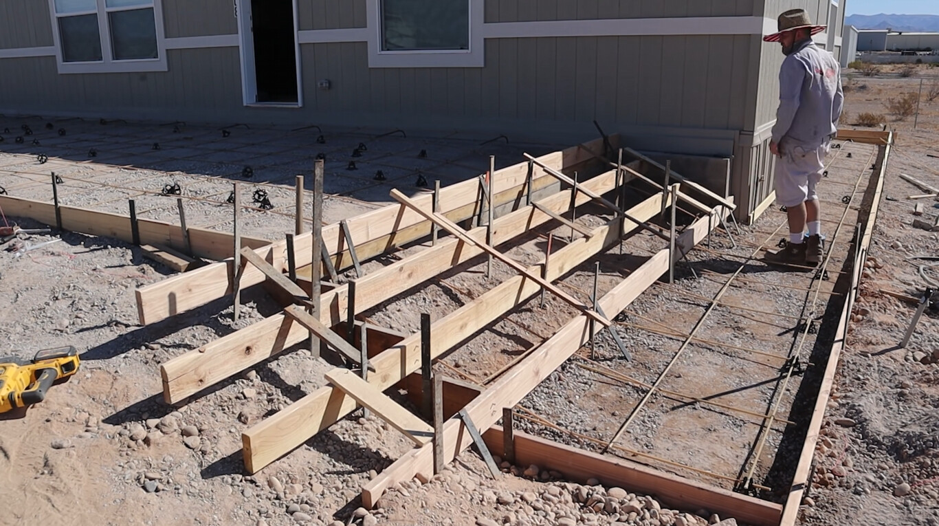 Concrete foundation formwork preparation for residential project in Rosemead, CA